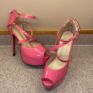 MAIERNISI JESSI Women's Ankle Cross Strap Sandals Platform Stiletto